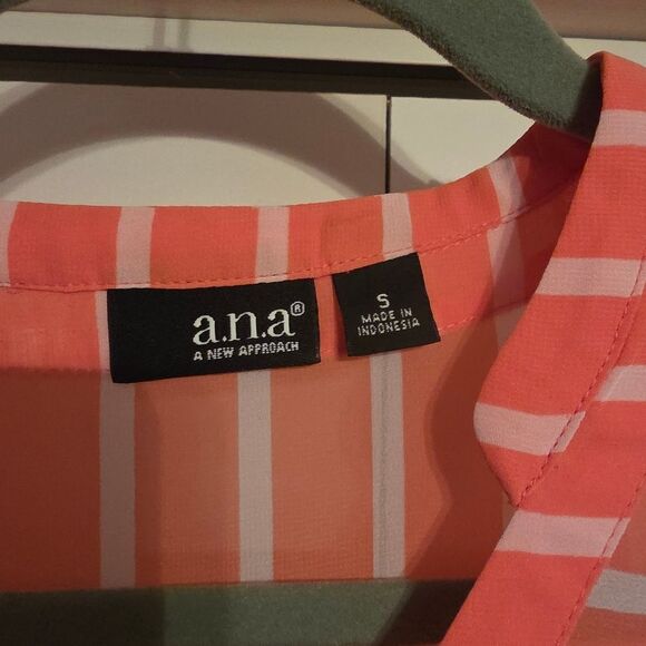a.n.a Coral and White Striped Blouse - Picture 4 of 4